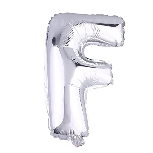 Lepep 40 cm Silber Luftballons Zahlen von 0 bis 9 Buchstaben von A bis Z Party Deko Ballons für Geburtstag Babydusche Brautparty Hochzeit Abschlussball Dekoration Folienballons (Buchstabe F) von Lepep
