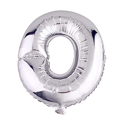 Lepep 40 cm Silber Luftballons Zahlen von 0 bis 9 Buchstaben von A bis Z Party Deko Ballons für Geburtstag Babydusche Brautparty Hochzeit Abschlussball Dekoration Folienballons (Buchstabe O) von Lepep