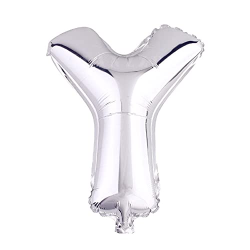 Lepep 40 cm Silber Luftballons Zahlen von 0 bis 9 Buchstaben von A bis Z Party Deko Ballons für Geburtstag Babydusche Brautparty Hochzeit Abschlussball Dekoration Folienballons (Buchstabe Y) von Lepep