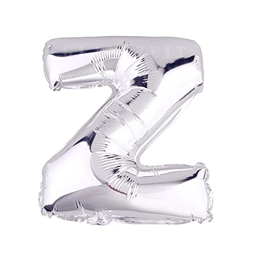 Lepep 40 cm Silber Luftballons Zahlen von 0 bis 9 Buchstaben von A bis Z Party Deko Ballons für Geburtstag Babydusche Brautparty Hochzeit Abschlussball Dekoration Folienballons (Buchstabe Z) von Lepep