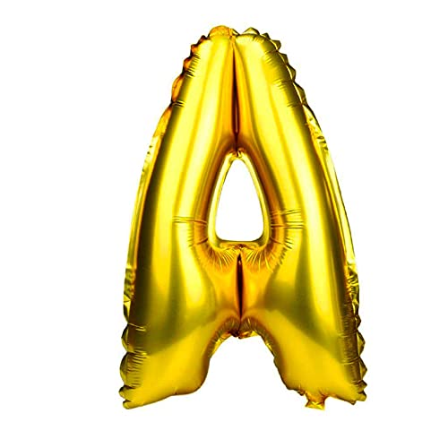 Lepep 40 cm Gold Luftballons Zahlen von 0 bis 9 Buchstaben von A bis Z Party Deko Ballons für Geburtstag Babydusche Brautparty Hochzeit Abschlussball Dekoration Folienballons (Buchstabe A) von Lepep
