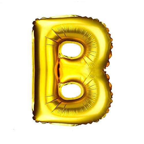 Lepep 45 cm Gold Luftballons Zahlen von 0 bis 9 Buchstaben von A bis Z Party Deko Ballons für Geburtstag Babydusche Brautparty Hochzeit Abschlussball Dekoration Folienballons (Buchstabe B) von Lepep