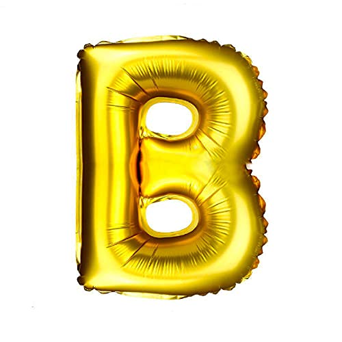 Lepep 40 cm Gold Luftballons Zahlen von 0 bis 9 Buchstaben von A bis Z Party Deko Ballons für Geburtstag Babydusche Brautparty Hochzeit Abschlussball Dekoration Folienballons (Buchstabe B) von Lepep
