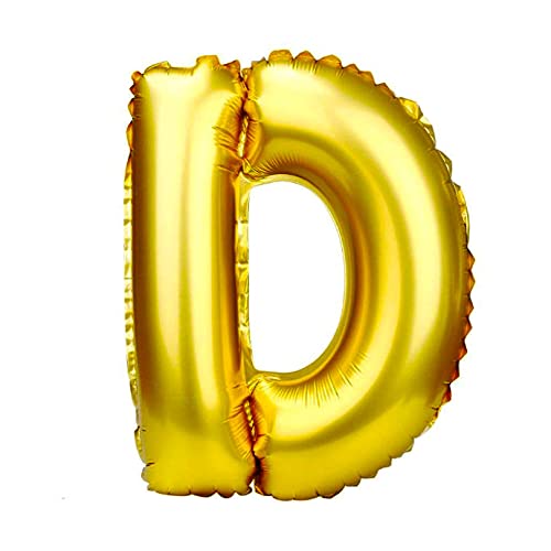 Lepep 40 cm Gold Luftballons Zahlen von 0 bis 9 Buchstaben von A bis Z Party Deko Ballons für Geburtstag Babydusche Brautparty Hochzeit Abschlussball Dekoration Folienballons (Buchstabe D) von Lepep