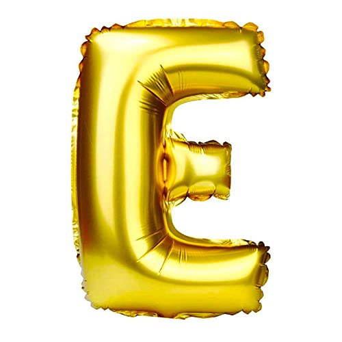 Lepep 40 cm Gold Luftballons Zahlen von 0 bis 9 Buchstaben von A bis Z Party Deko Ballons für Geburtstag Babydusche Brautparty Hochzeit Abschlussball Dekoration Folienballons (Buchstabe E) von Lepep