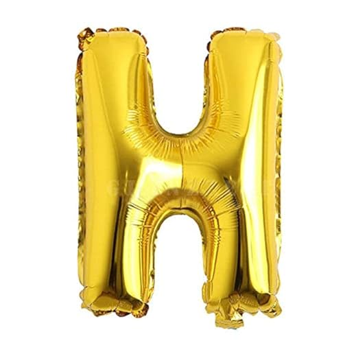 Lepep 40 cm Gold Luftballons Zahlen von 0 bis 9 Buchstaben von A bis Z Party Deko Ballons für Geburtstag Babydusche Brautparty Hochzeit Abschlussball Dekoration Folienballons (Buchstabe H) von Lepep