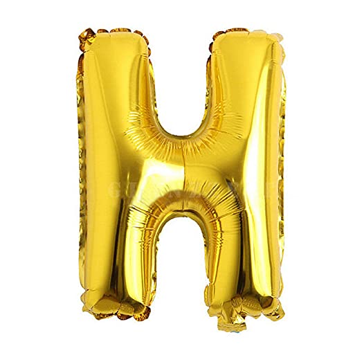 Lepep 45 cm Gold Luftballons Zahlen von 0 bis 9 Buchstaben von A bis Z Party Deko Ballons für Geburtstag Babydusche Brautparty Hochzeit Abschlussball Dekoration Folienballons (Buchstabe H) von Lepep