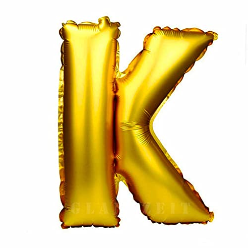 Lepep 45 cm Gold Luftballons Zahlen von 0 bis 9 Buchstaben von A bis Z Party Deko Ballons für Geburtstag Babydusche Brautparty Hochzeit Abschlussball Dekoration Folienballons (Buchstabe K) von Lepep