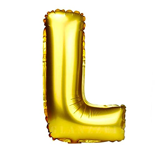 Lepep 45 cm Gold Luftballons Zahlen von 0 bis 9 Buchstaben von A bis Z Party Deko Ballons für Geburtstag Babydusche Brautparty Hochzeit Abschlussball Dekoration Folienballons (Buchstabe L) von Lepep