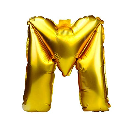 Lepep 45 cm Gold Luftballons Zahlen von 0 bis 9 Buchstaben von A bis Z Party Deko Ballons für Geburtstag Babydusche Brautparty Hochzeit Abschlussball Dekoration Folienballons (Buchstabe M) von Lepep