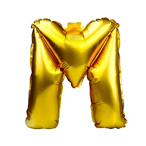 Lepep 40 cm Gold Luftballons Zahlen von 0 bis 9 Buchstaben von A bis Z Party Deko Ballons für Geburtstag Babydusche Brautparty Hochzeit Abschlussball Dekoration Folienballons (Buchstabe M) von Lepep
