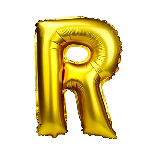 Lepep 40 cm Gold Luftballons Zahlen von 0 bis 9 Buchstaben von A bis Z Party Deko Ballons für Geburtstag Babydusche Brautparty Hochzeit Abschlussball Dekoration Folienballons (Buchstabe R) von Lepep