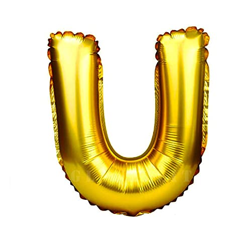Lepep 40 cm Gold Luftballons Zahlen von 0 bis 9 Buchstaben von A bis Z Party Deko Ballons für Geburtstag Babydusche Brautparty Hochzeit Abschlussball Dekoration Folienballons (Buchstabe U) von Lepep