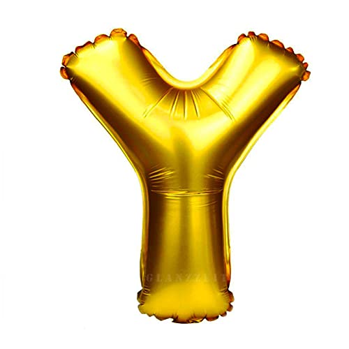 Lepep 40 cm Gold Luftballons Zahlen von 0 bis 9 Buchstaben von A bis Z Party Deko Ballons für Geburtstag Babydusche Brautparty Hochzeit Abschlussball Dekoration Folienballons (Buchstabe Y) von Lepep