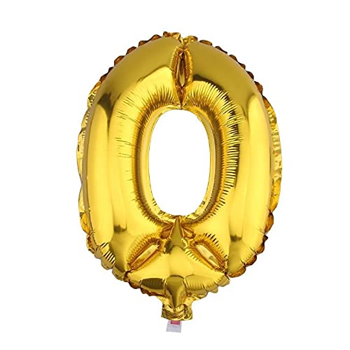 Lepep 45 cm Gold Luftballons Zahlen von 0 bis 9 Buchstaben von A bis Z Party Deko Ballons für Geburtstag Babydusche Brautparty Hochzeit Abschlussball Dekoration Folienballons (Zahl 0) von Lepep