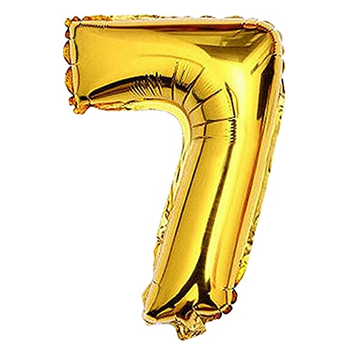 Lepep 40 cm Gold Luftballons Zahlen von 0 bis 9 Buchstaben von A bis Z Party Deko Ballons für Geburtstag Babydusche Brautparty Hochzeit Abschlussball Dekoration Folienballons (Zahl 7) von Lepep