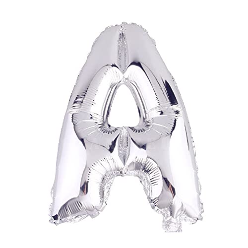 Lepep 40 cm Silber Luftballons Zahlen von 0 bis 9 Buchstaben von A bis Z Party Deko Ballons für Geburtstag Babydusche Brautparty Hochzeit Abschlussball Dekoration Folienballons (Buchstabe A) von Lepep