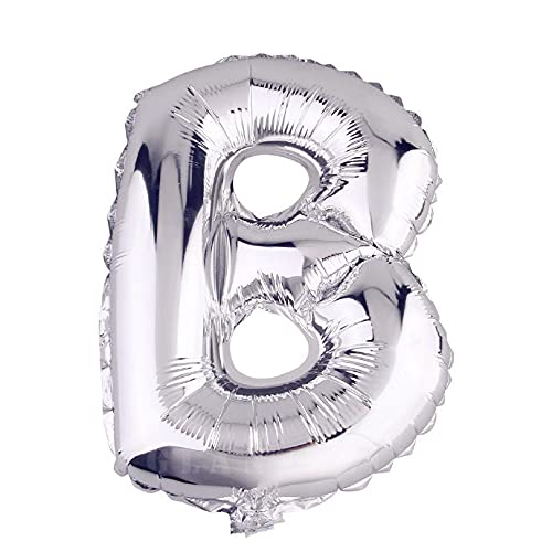 Lepep 45 cm Silber Luftballons Zahlen von 0 bis 9 Buchstaben von A bis Z Party Deko Ballons für Geburtstag Babydusche Brautparty Hochzeit Abschlussball Dekoration Folienballons (Buchstabe B) von Lepep