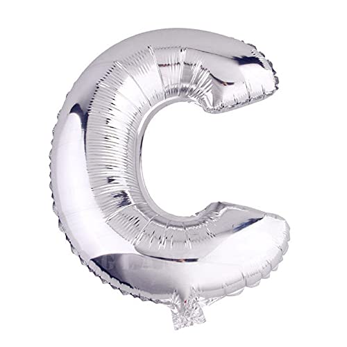 Lepep 45 cm Silber Luftballons Zahlen von 0 bis 9 Buchstaben von A bis Z Party Deko Ballons für Geburtstag Babydusche Brautparty Hochzeit Abschlussball Dekoration Folienballons (Buchstabe C) von Lepep
