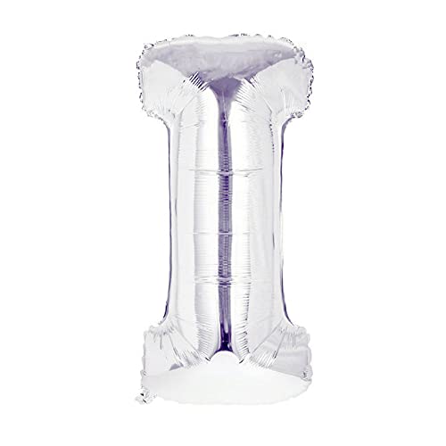 Lepep 40 cm Silber Luftballons Zahlen von 0 bis 9 Buchstaben von A bis Z Party Deko Ballons für Geburtstag Babydusche Brautparty Hochzeit Abschlussball Dekoration Folienballons (Buchstabe I) von Lepep