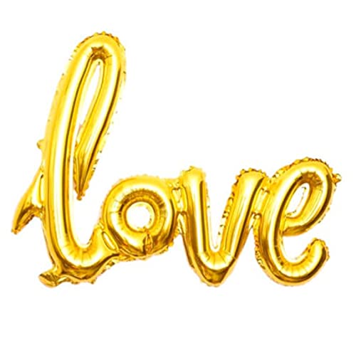 Lepep 60 x 85 cm Handschrift LOVE Ballon Banner Romantische Schriftzug Buchstaben Skript LOVE für Heiratsantrag Brautparty Hochzeit Party Dekoration (Gold) von Lepep