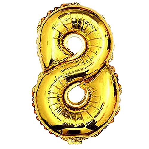 Lepep 80 cm Gold Luftballons Zahlen von 0 bis 9 Buchstaben von A bis Z Party Deko Ballons für Geburtstag Babydusche Brautparty Hochzeit Abschlussball Folienballons Dekoration (Zahl 8) von Lepep