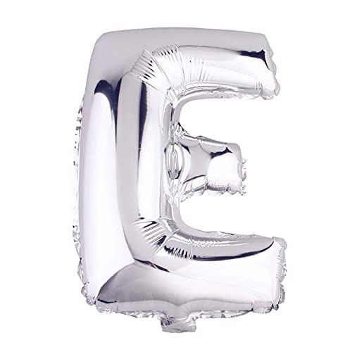Lepep 80 cm Silber Luftballons Zahlen von 0 bis 9 Buchstaben von A bis Z Party Deko Ballons für Geburtstag Babydusche Brautparty Hochzeit Abschlussball Folienballons Dekoration (Buchstabe E) von Lepep