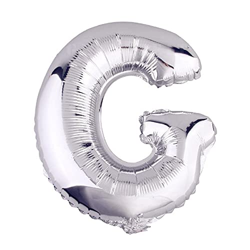 Lepep 80 cm Silber Luftballons Zahlen von 0 bis 9 Buchstaben von A bis Z Party Deko Ballons für Geburtstag Babydusche Brautparty Hochzeit Abschlussball Folienballons Dekoration (Buchstabe G) von Lepep