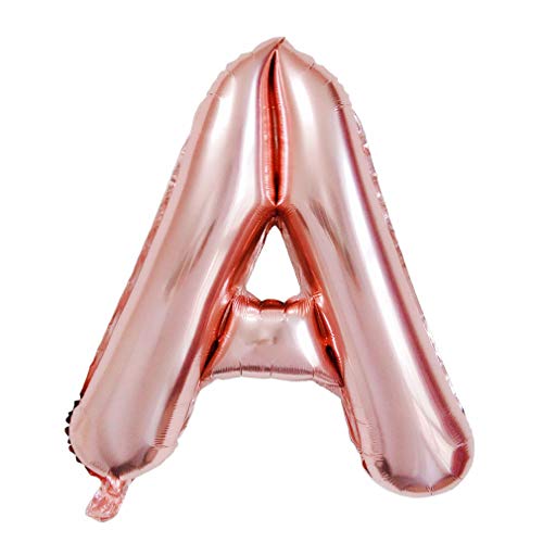 Lepep 85 cm Rose Gold Luftballons Zahlen von 0 bis 9 Buchstaben von A bis Z Party Deko Ballons für Geburtstag Babydusche Brautparty Hochzeit Abschlussball Folienballons Dekoration (Buchstabe A) von Lepep