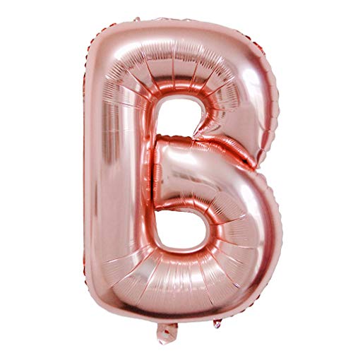 Lepep 85 cm Rose Gold Luftballons Zahlen von 0 bis 9 Buchstaben von A bis Z Party Deko Ballons für Geburtstag Babydusche Brautparty Hochzeit Abschlussball Folienballons Dekoration (Buchstabe B) von Lepep