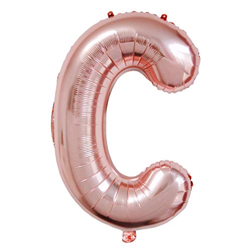 Lepep 85 cm Rose Gold Luftballons Zahlen von 0 bis 9 Buchstaben von A bis Z Party Deko Ballons für Geburtstag Babydusche Brautparty Hochzeit Abschlussball Folienballons Dekoration (Buchstabe C) von Lepep