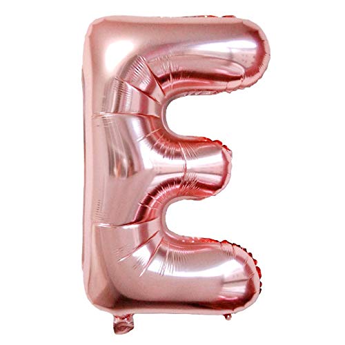 Lepep 85 cm Rose Gold Luftballons Zahlen von 0 bis 9 Buchstaben von A bis Z Party Deko Ballons für Geburtstag Babydusche Brautparty Hochzeit Abschlussball Folienballons Dekoration (Buchstabe E) von Lepep