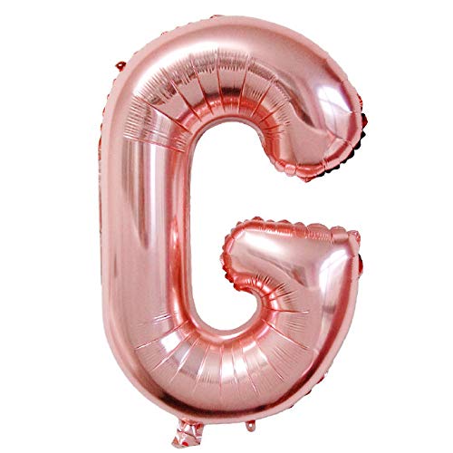 Lepep 85 cm Rose Gold Luftballons Zahlen von 0 bis 9 Buchstaben von A bis Z Party Deko Ballons für Geburtstag Babydusche Brautparty Hochzeit Abschlussball Folienballons Dekoration (Buchstabe G) von Lepep