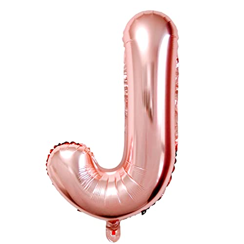 Lepep 85 cm Rose Gold Luftballons Zahlen von 0 bis 9 Buchstaben von A bis Z Party Deko Ballons für Geburtstag Babydusche Brautparty Hochzeit Abschlussball Folienballons Dekoration (Buchstabe J) von Lepep