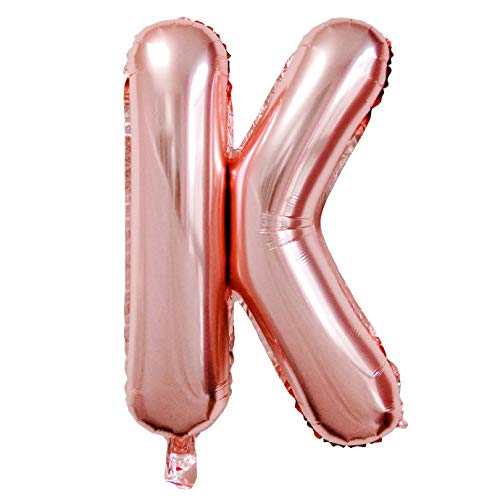Lepep 85 cm Rose Gold Luftballons Zahlen von 0 bis 9 Buchstaben von A bis Z Party Deko Ballons für Geburtstag Babydusche Brautparty Hochzeit Abschlussball Folienballons Dekoration (Buchstabe K) von Lepep