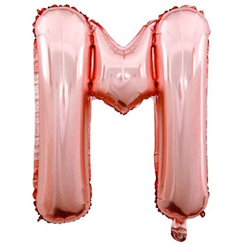 Lepep 85 cm Rose Gold Luftballons Zahlen von 0 bis 9 Buchstaben von A bis Z Party Deko Ballons für Geburtstag Babydusche Brautparty Hochzeit Abschlussball Folienballons Dekoration (Buchstabe M) von Lepep