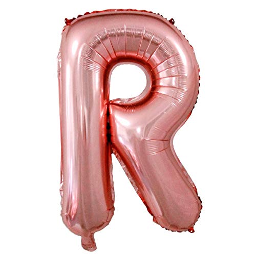 Lepep 85 cm Rose Gold Luftballons Zahlen von 0 bis 9 Buchstaben von A bis Z Party Deko Ballons für Geburtstag Babydusche Brautparty Hochzeit Abschlussball Folienballons Dekoration (Buchstabe R) von Lepep