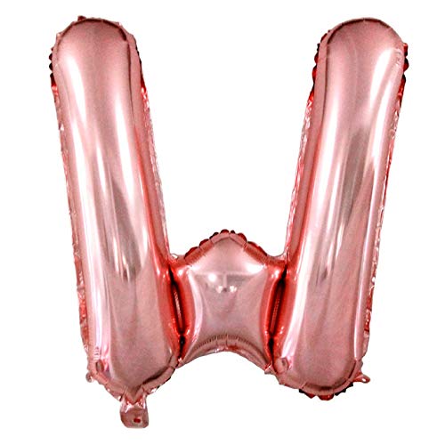 Lepep 85 cm Rose Gold Luftballons Zahlen von 0 bis 9 Buchstaben von A bis Z Party Deko Ballons für Geburtstag Babydusche Brautparty Hochzeit Abschlussball Folienballons Dekoration (Buchstabe W) von Lepep