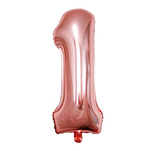 Lepep 85 cm Rose Gold Luftballons Zahlen von 0 bis 9 Buchstaben von A bis Z Party Deko Ballons für Geburtstag Babydusche Brautparty Hochzeit Abschlussball Folienballons Dekoration (Zahl 1) von Lepep