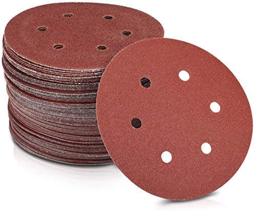 100 Stück Lepik Klett Schleifpapier Schleifscheiben für Exzenterschleifer Ø 150 mm mit Löche Körnung P120 (100stk. P120) von Lepik