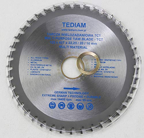 125x22,2 mm Premium Universal Kreissägeblatt für viele unterschiedliche Materialen mit 40 TCT-Zähnen von Lepik