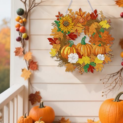 Diamond Painting Herbst Türkranz, Kürbis Deko Türkranz Herbst Dekoration, 5D Diamond Painting Fensterbilder zum Aufhängen, Herbstdeko DIY Diamant Painting Bilder Bastelset für Wand Fenster Deko (B) Diamond Painting Herbst Türkranz, Kürbis Deko Türkranz Herbst Dekoration, 5D Diamond Painting Fensterbilder zum Aufhängen, Herbstdeko DIY Diamant Painting Bilder Bastelset für Wand Fenster Deko (B) von Lergas