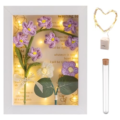 Geldgeschenk Lehrerin, Hochzeitskarte Geldgeschenk mit Geschenkbox Strickstrauß Lichterkette, Hochzeitsgeschenke für Brautpaar Geld, Lehrerin Geschenk Hochzeit Geld, Lehrer Geldgeschenke (Lila) von Lergas