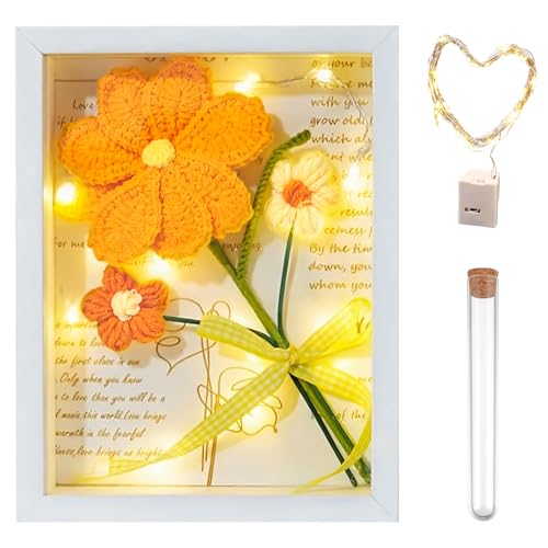 Geldgeschenk Lehrerin, Hochzeitskarte Geldgeschenk mit Geschenkbox Strickstrauß Lichterkette, Hochzeitsgeschenke für Brautpaar Geld, Lehrerin Geschenk Hochzeit Geld, Lehrer Geldgeschenke (Orange) von Lergas