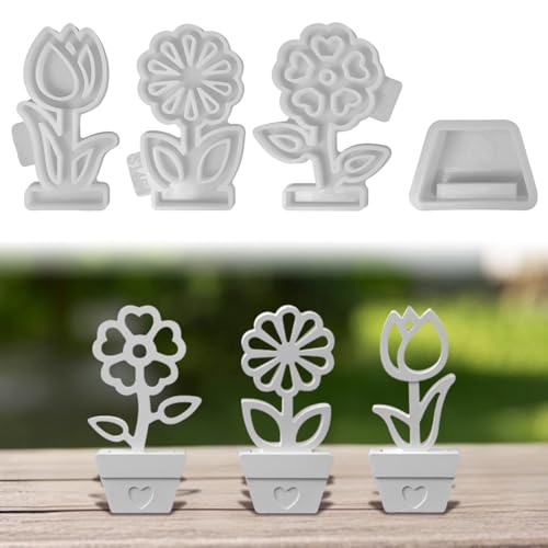 Gießformen Silikon Frühling, 4 Stück Gipsformen Silikonformen zum Gießen, Blumentopf Silikonformen Frühling Silikonform, Epoxidharz Gießformen Silikon Formen zum Gießen für DIY Deko (A) Gießformen Silikon Frühling, 4 Stück Gipsformen Silikonformen zum Gießen, Blumentopf Silikonformen Frühling Silikonform, Epoxidharz Gießformen Silikon Formen zum Gießen für DIY Deko (A) von Lergas
