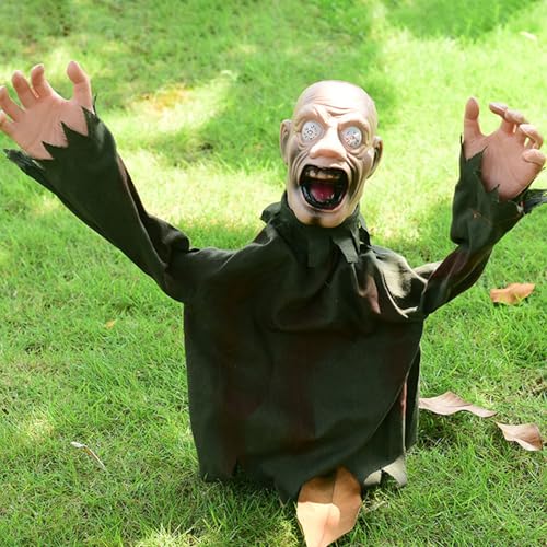 Halloween Animatronic Zombie Groundbreaker, Halloween Deko Gruselig Skelett Zombie mit Leuchtende Augen und Gruseligem Klang, Schwankender Zombie Animiert für Halloween Deko Outdoor, Garten, Rasen (C) Halloween Animatronic Zombie Groundbreaker, Halloween Deko Gruselig Skelett Zombie mit Leuchtende Augen und Gruseligem Klang, Schwankender Zombie Animiert für Halloween Deko Outdoor, Garten, Rasen (C) von Lergas