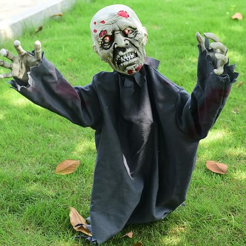 Halloween Animatronic Zombie Groundbreaker, Halloween Deko Gruselig Skelett Zombie mit Leuchtende Augen und Gruseligem Klang, Schwankender Zombie Animiert für Halloween Deko Outdoor, Garten, Rasen (B) Halloween Animatronic Zombie Groundbreaker, Halloween Deko Gruselig Skelett Zombie mit Leuchtende Augen und Gruseligem Klang, Schwankender Zombie Animiert für Halloween Deko Outdoor, Garten, Rasen (B) von Lergas