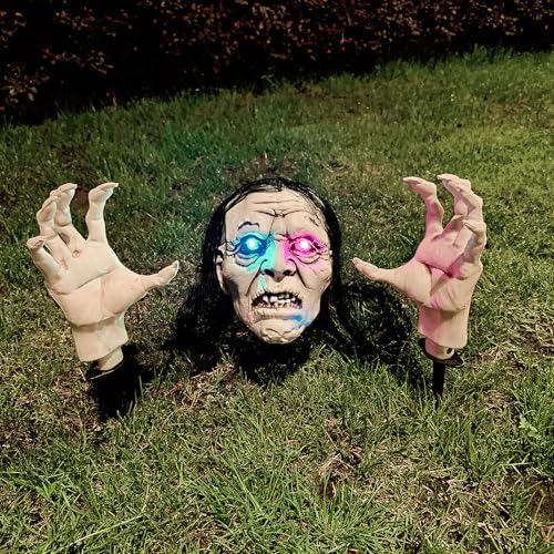 Halloween Animatronic Zombie Groundbreaker, Halloween Deko Gruselig Skelett Zombie mit Leuchtende Augen und Gruseligem Klang, Schwankender Zombie Animiert für Helloween Deko Outdoor, Garten, Rasen (D) Halloween Animatronic Zombie Groundbreaker, Halloween Deko Gruselig Skelett Zombie mit Leuchtende Augen und Gruseligem Klang, Schwankender Zombie Animiert für Helloween Deko Outdoor, Garten, Rasen (D) von Lergas