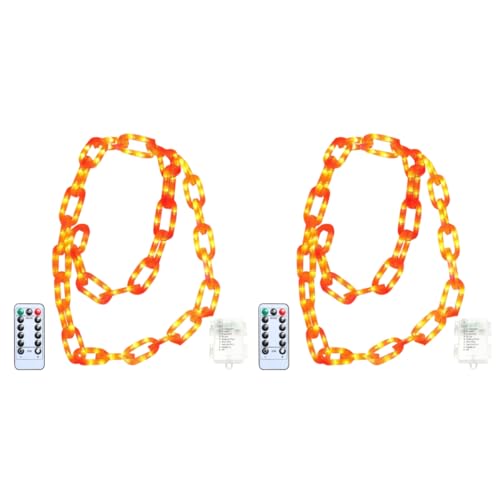 Halloween Deko Lichterkette Batterie, Halloween Lichterkette mit Timer,2M 100er LED Kette Herbst Lichterketten Rot Orange,Gruselige Dekoration,Halloween-Deko Lichter für Outdoor Innen Skelett (2 Stk) Halloween Deko Lichterkette Batterie, Halloween Lichterkette mit Timer,2M 100er LED Kette Herbst Lichterketten Rot Orange,Gruselige Dekoration,Halloween-Deko Lichter für Outdoor Innen Skelett (2 Stk) von Lergas