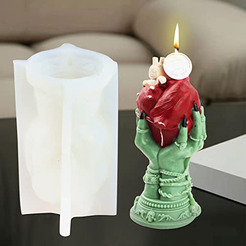 Halloween Silikonform Kerze, 3D Dämonenhand Fängt Herz Silikon Gießform, Halloween Deko Kerzenform Silikon, DIY Silikonform Gießform für Duftkerze, Halloween Dekoration, Handarbeit Ornamente Halloween Silikonform Kerze, 3D Dämonenhand Fängt Herz Silikon Gießform, Halloween Deko Kerzenform Silikon, DIY Silikonform Gießform für Duftkerze, Halloween Dekoration, Handarbeit Ornamente von Lergas